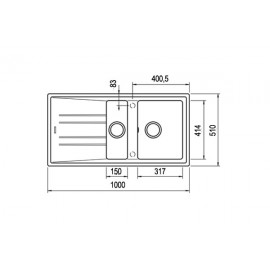 Teka STONE 60 B-TG 1.5 Hazneli ve Damlalıklı Beyaz Tegranite Eviye