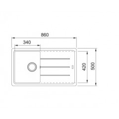 Franke Basis BFG 611  860x500 mm Nero Tek Gözlü Ev..
